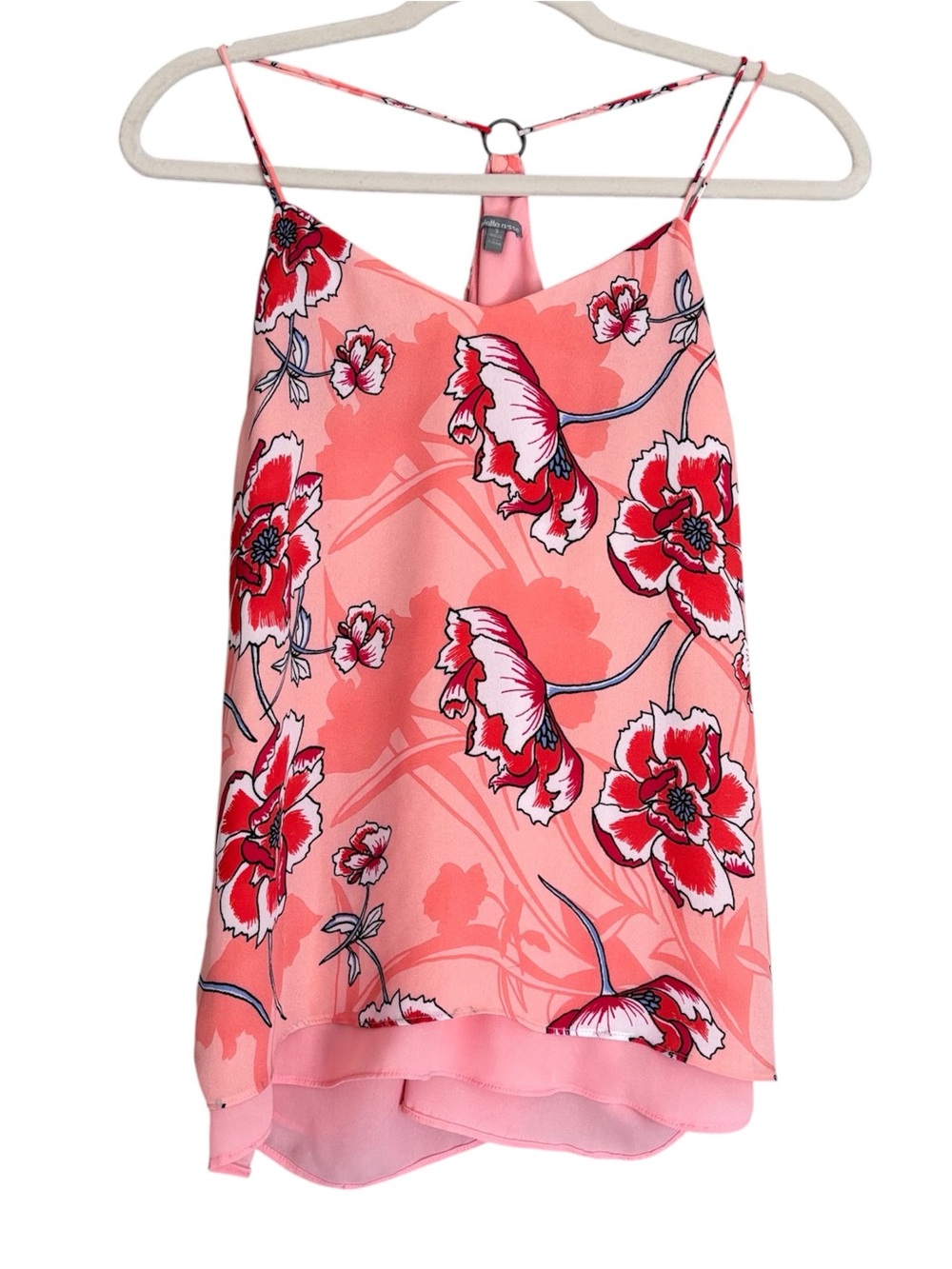 Charlotte Russe Pink Floral Spaghetti-Strap Cami